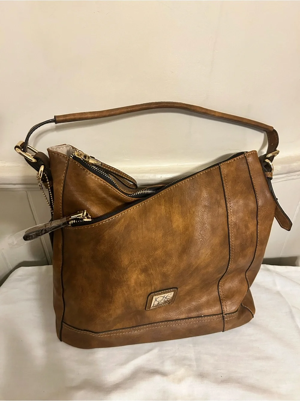 Jose Hess “For My Daughter Designer Bag” Cognac Brown Shoulder/Crossbody Bag/New